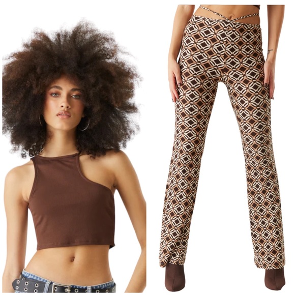 Streetwear Society crop top & flare pants, size L/XL, NWT - Picture 2 of 10